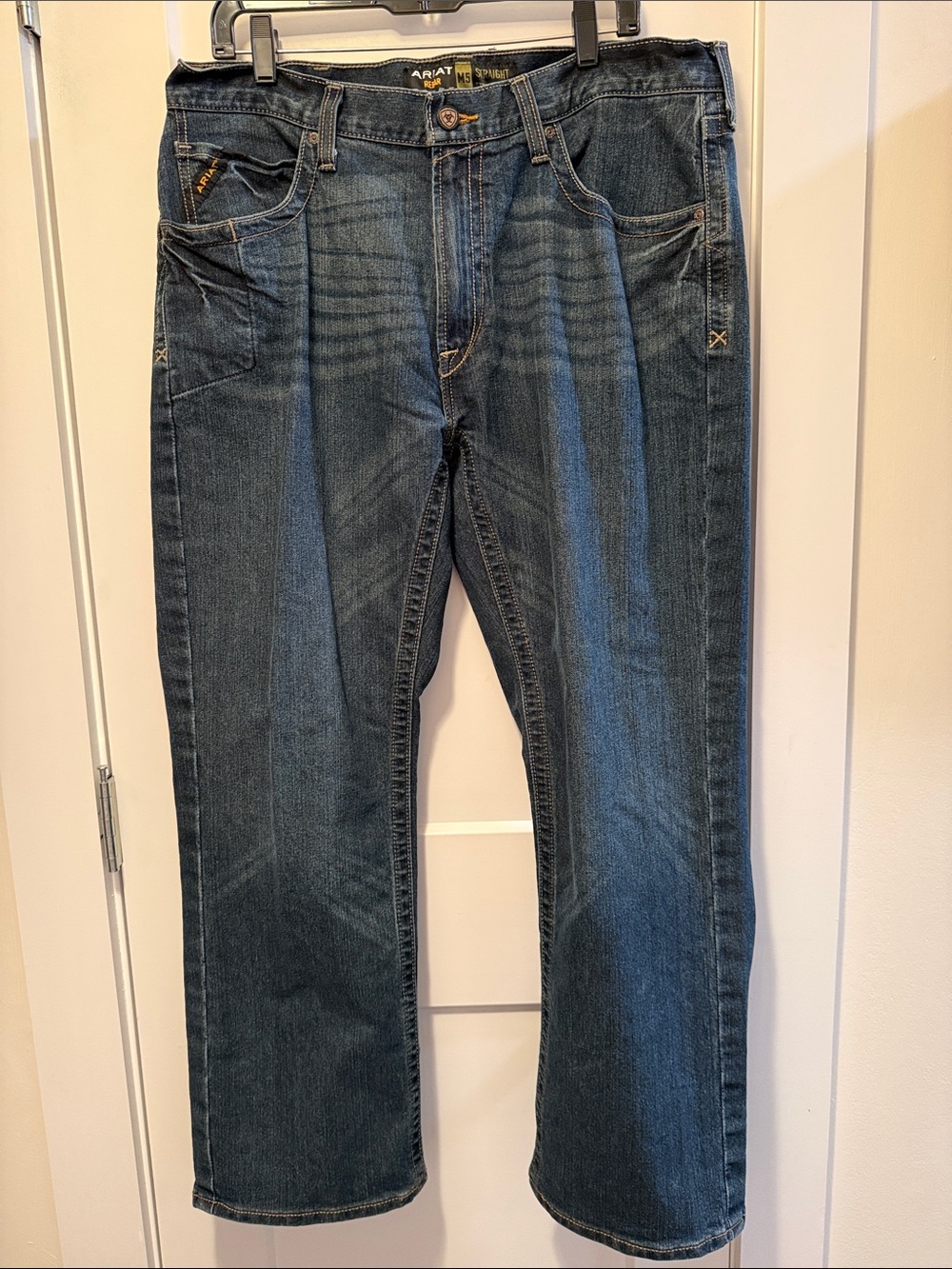 Ariat Men’s M5 Rebar Straight Leg Jeans in Dark Blue Wash s 36/30